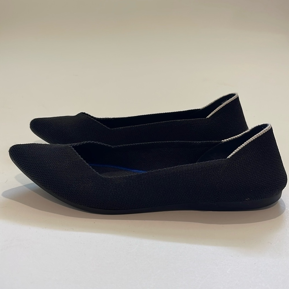 Rothy’s The Point Black White Halo Ballet Flats Shoes